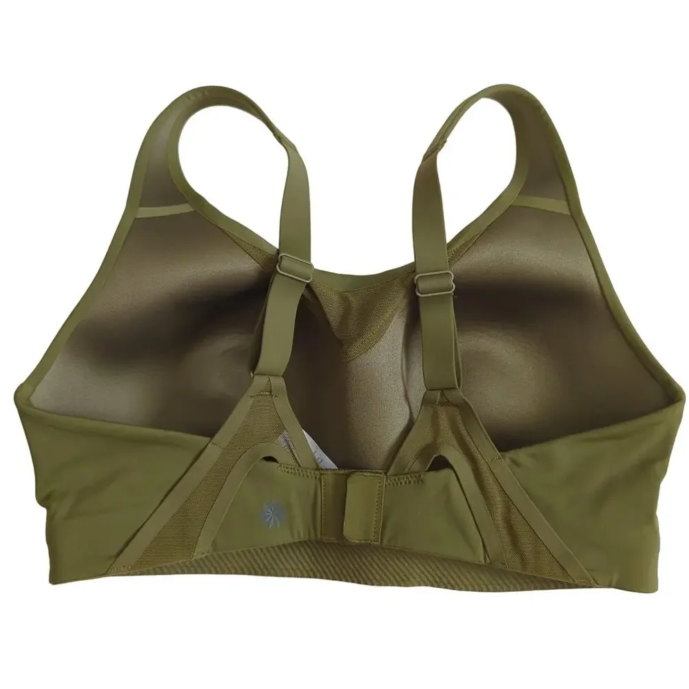 Athleta Advance Sprint Bra B-DD, Arboretum Olive‎ 34D Padded High Impact EUC